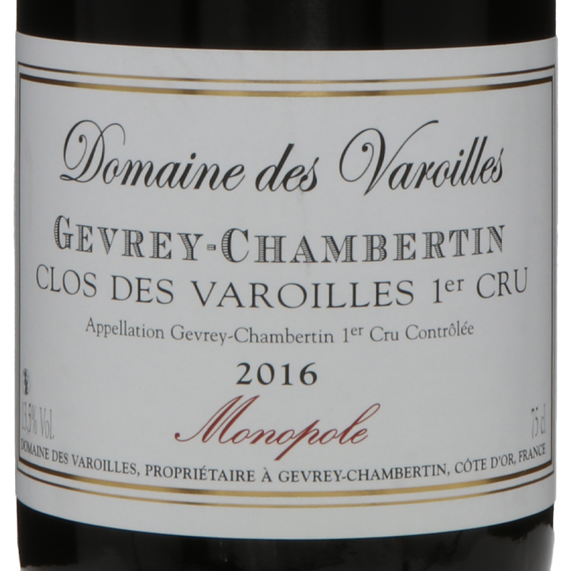 ドメーヌ・デ・ヴァロワイユ ジュヴレ・シャンベルタン プルミエ・クリュ クロ・デ・ヴァロワイユ 2016