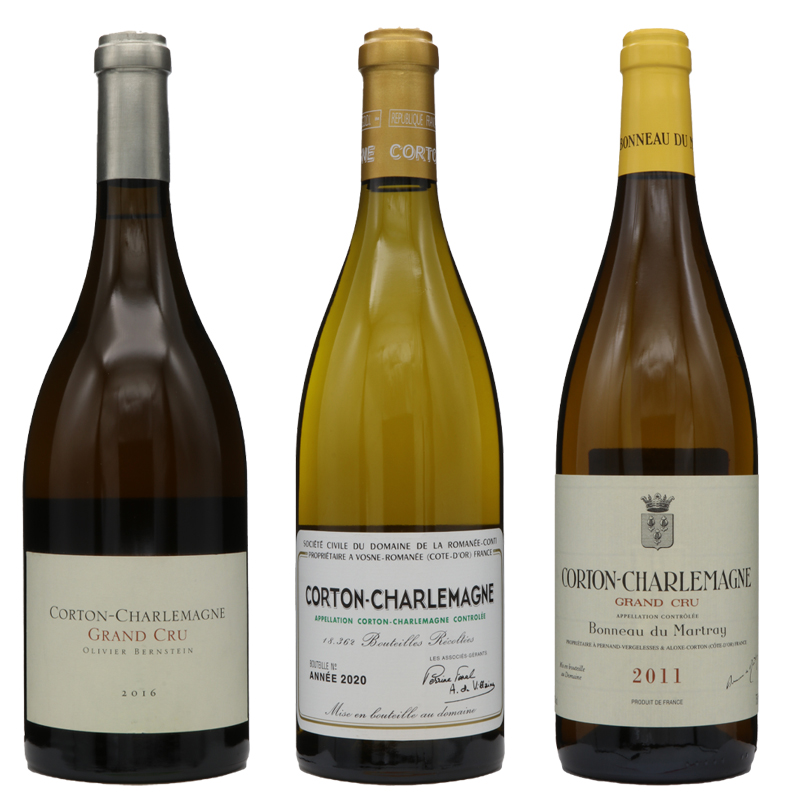 有名生産者コルトンシャルルマーニュ・グランクリュ3本セット